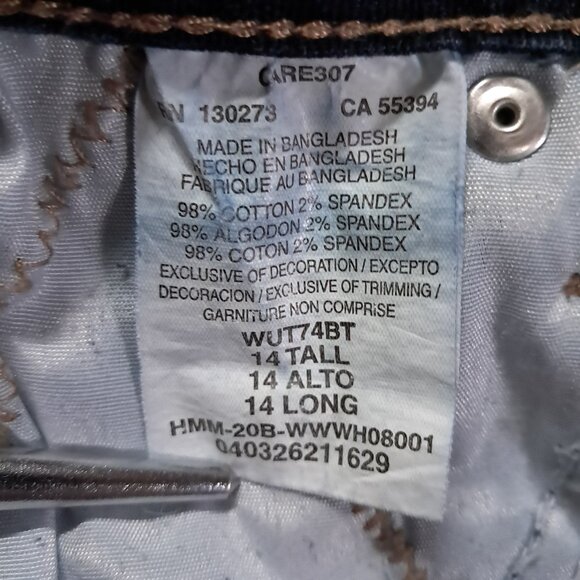 Wrangler Aura Jean Women 35x30, Tag 14 Tall Raw Hem Slimming Stretch Bootcut - Picture 13 of 14